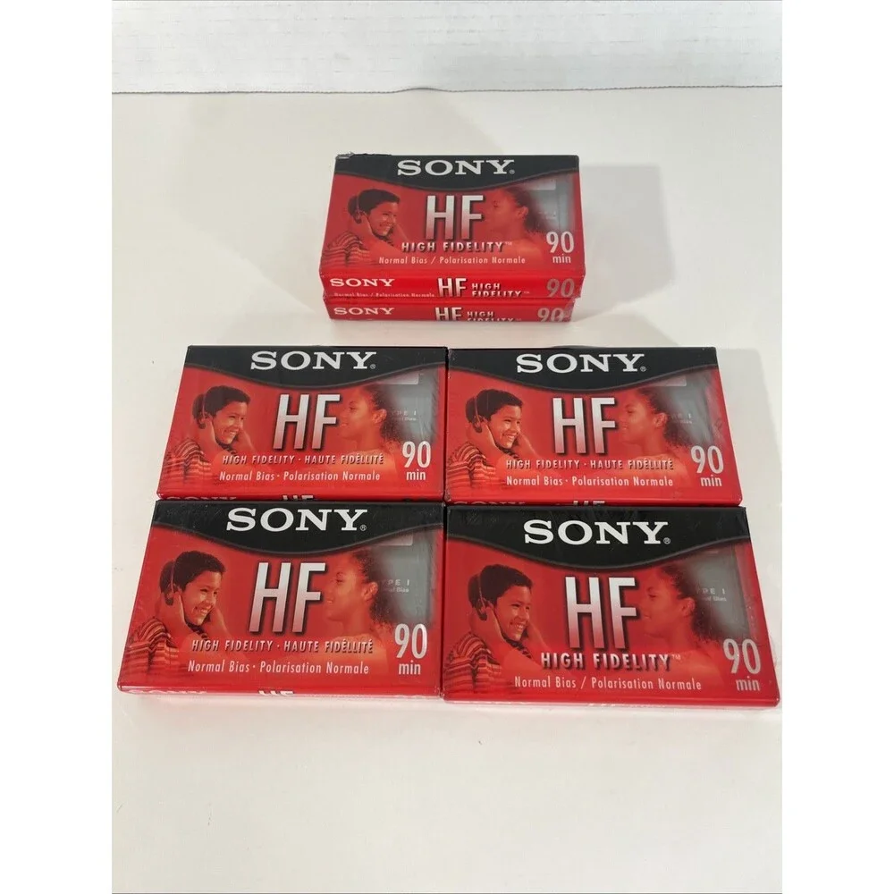 6 Sony HF 90 High Fidelity Normal Bias Cassettes - 90 min